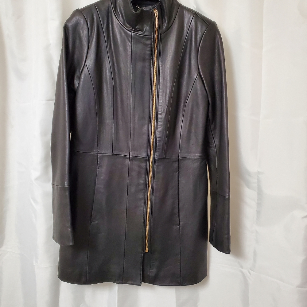 COLE HAAN Leather Car Coat  MWOT